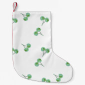 Green Cherry Pattern Kleine Kerstsok (Voorkant)