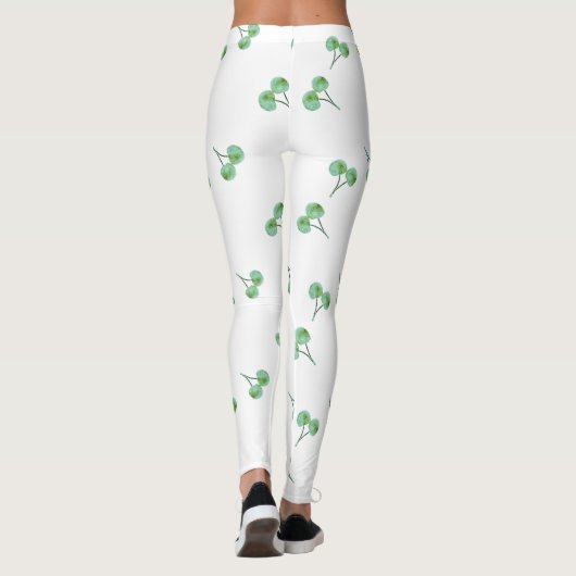 Green Cherry Pattern Leggings (Achterkant)