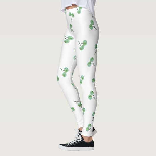 Green Cherry Pattern Leggings (Links)
