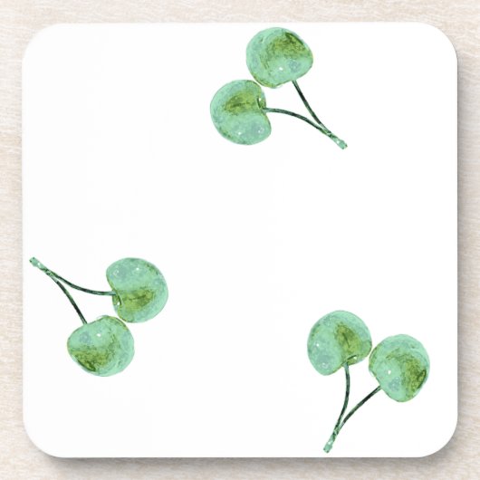 Green Cherry Pattern Onderzetter (Voorkant)
