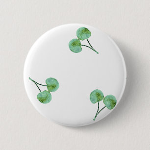 Green Cherry Pattern Ronde Button 5,7 Cm