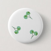 Green Cherry Pattern Ronde Button 5,7 Cm (Voorkant)