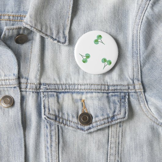 Green Cherry Pattern Ronde Button 5,7 Cm (In situ)