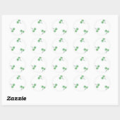 Green Cherry Pattern Ronde Sticker (Vel)