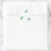 Green Cherry Pattern Ronde Sticker (Tas)