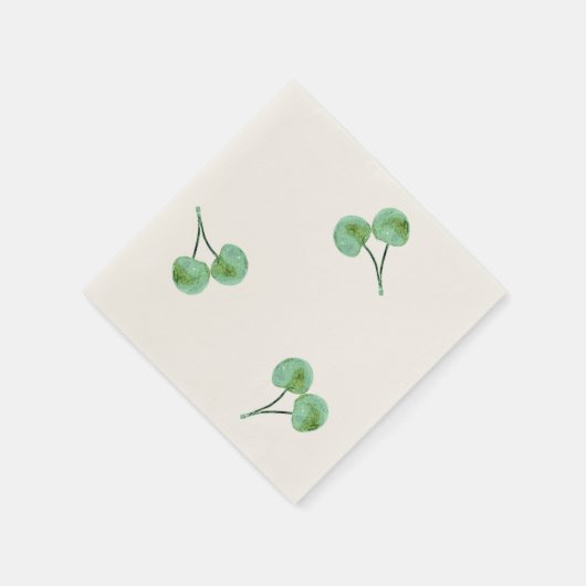 Green Cherry Pattern Servetten (Hoek)