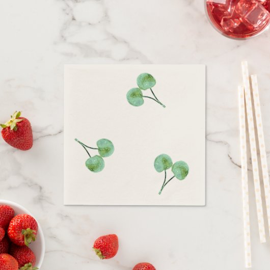 Green Cherry Pattern Servetten (Insitu)