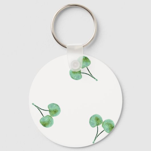 Green Cherry Pattern Sleutelhanger (Voorkant)