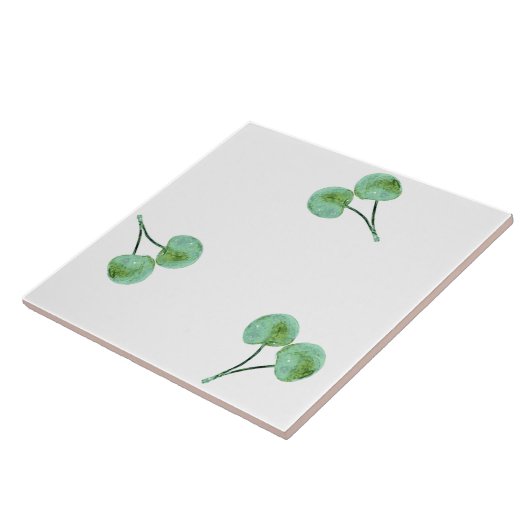 Green Cherry Pattern Tegeltje (Zijkant)