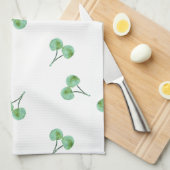 Green Cherry Pattern Theedoek (Quarter Fold)