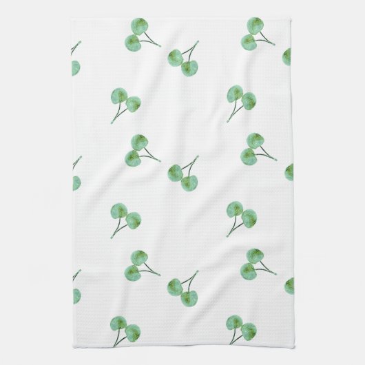 Green Cherry Pattern Theedoek (Verticaal)