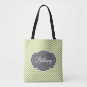 Green Chevron Aangepaste Canvas tas (Voorkant)