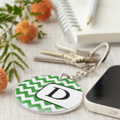 Green Chevron Acrylmonogram Sleutelhanger (Voorkant Rechts)