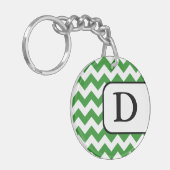 Green Chevron Acrylmonogram Sleutelhanger (Voorkant Links)
