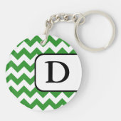Green Chevron Acrylmonogram Sleutelhanger (Achterkant)