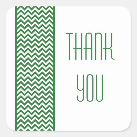 Green Chevron Border Dank u Stickers (Voorkant)