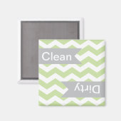 Green Chevron Clean - Dirty Dishwasher Magnets Magneet (Voorkant / Achterkant)
