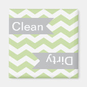 Green Chevron Clean - Dirty Dishwasher Magnets Magneet (Voorkant)