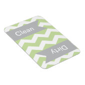 Green Chevron Clean - Dirty Dishwasher Magnets Magneet (Rechterzijde)