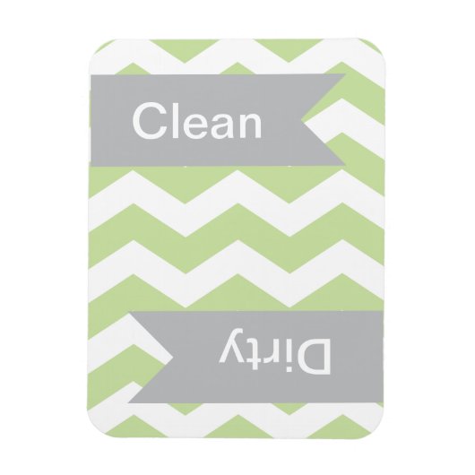 Green Chevron Clean - Dirty Dishwasher Magnets Magneet (Verticaal)