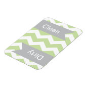 Green Chevron Clean - Dirty Dishwasher Magnets Magneet (Linkerzijde)