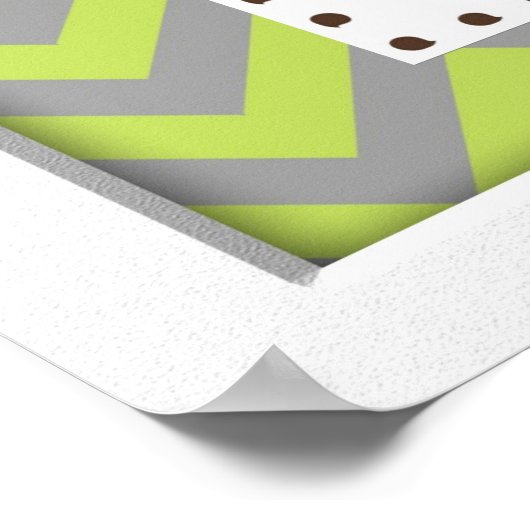 Green Chevron Elephant Nursery Wall Art Poster (Hoek)