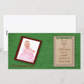 Green Chevron en Red Pset-kerstfotokaart Feestdagenkaart (Voorkant / Achterkant)