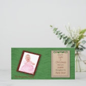 Green Chevron en Red Pset-kerstfotokaart Feestdagenkaart (Staand voorkant)