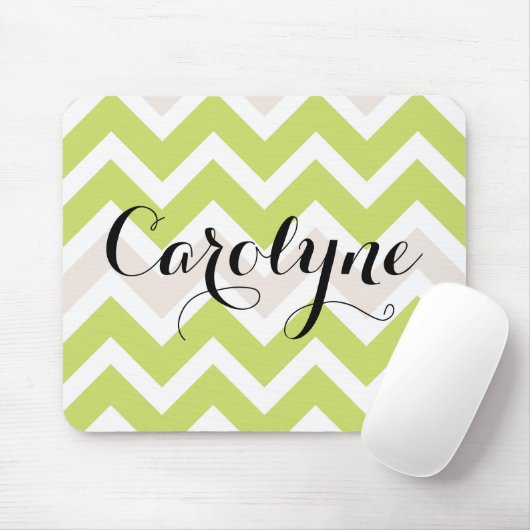 Green Chevron | Gepersonaliseerde Mousepad Muismat (Met muis)