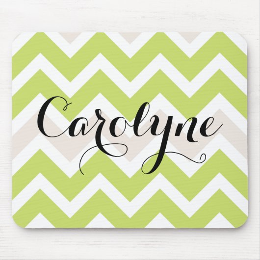 Green Chevron | Gepersonaliseerde Mousepad Muismat (Voorkant)