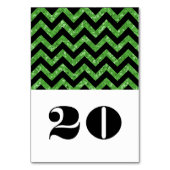 Green Chevron Glitter Table Kaart (Achterkant)