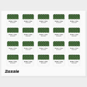 Green Chevron Glitter Wedding Stickers (Vel)
