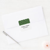 Green Chevron Glitter Wedding Stickers (Envelop)