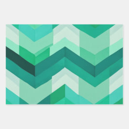 Green Chevron Inpakpapier Vel