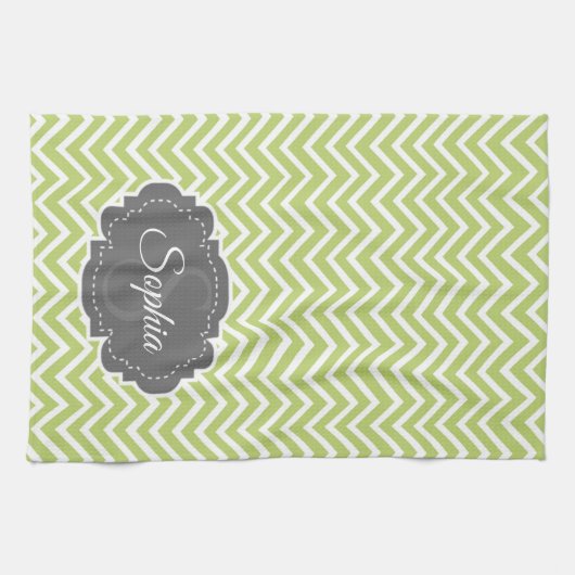 Green Chevron Kitchen Towel Theedoek (Horizontaal)