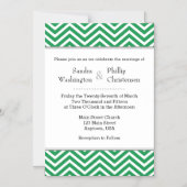 Green Chevron Magnetic Wedding Invitation Magnetische Uitnodiging (Voorkant)