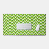 Green Chevron Pattern Desk Mat (Keyboard & Muis)
