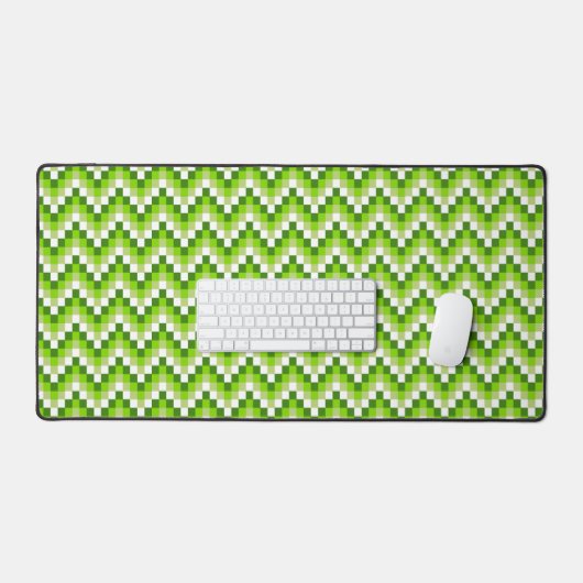 Green Chevron Pattern Desk Mat (Keyboard & Muis)