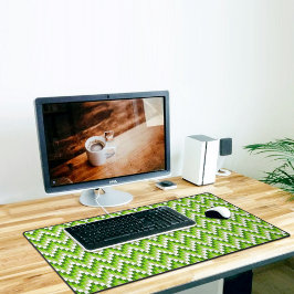 Green Chevron Pattern Desk Mat