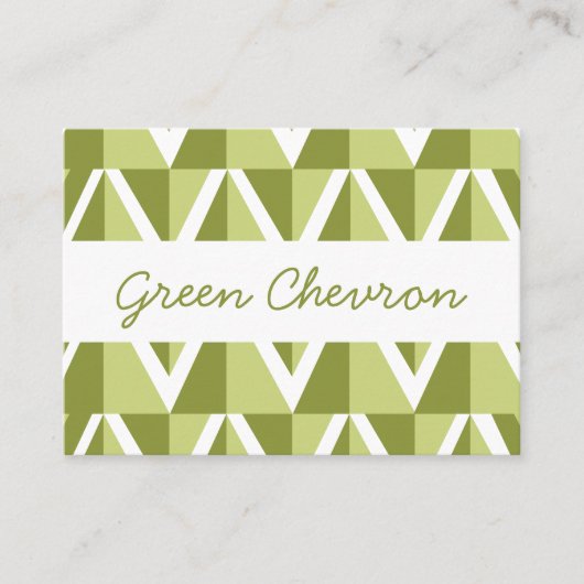 Green Chevron Pattern Visitekaartje (Voorkant)