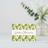 Green Chevron Pattern Visitekaartje (Staand voorkant)