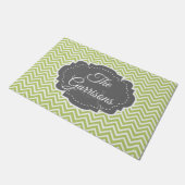 Green Chevron Persoonlijke Doormat Deurmat (Schuin)
