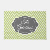 Green Chevron Persoonlijke Doormat Deurmat (Voorkant)
