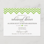 Green Chevron Rehearsal Dinner Invite Briefkaart (Voorkant)
