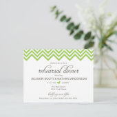 Green Chevron Rehearsal Dinner Invite Briefkaart (Staand voorkant)