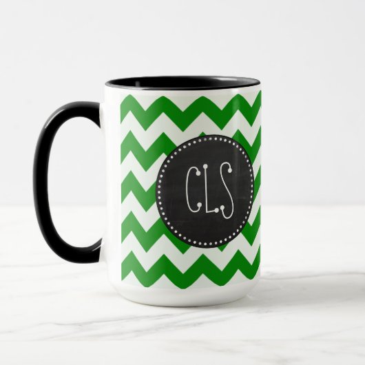 Green Chevron Stripes  alkbord Mok (Links)