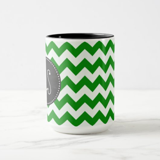 Green Chevron Stripes  alkbord Mok (Midden)