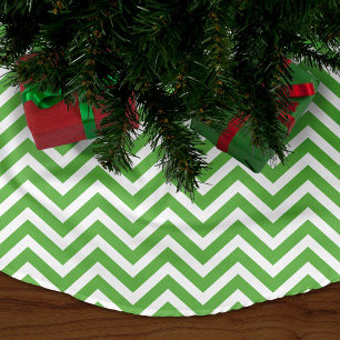 Green Chevron Stripes Kerstboom Rok