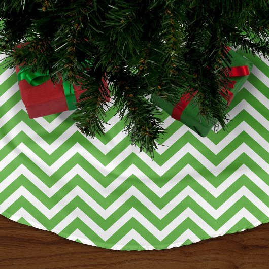 Green Chevron Stripes Kerstboom Rok