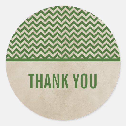 Green Chic Chevron Dank u Stickers (Voorkant)